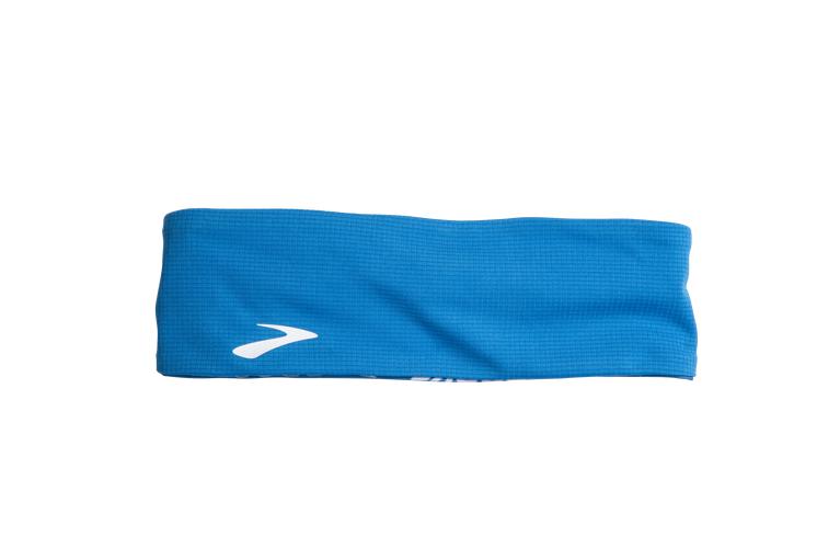 Brooks Bandit Lightweight Running Headband - Women's - Blue/Running Logo (29304-ZCGY)